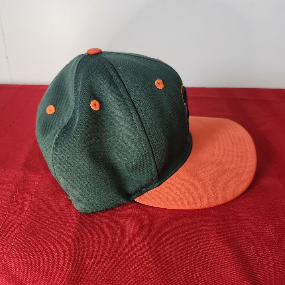 Vintage Miami Hurricanes Old English M Flexfit Hat Green Orange PTS 20 XS SM Cap - Picture 4 of 9